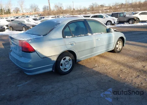 2005 Honda Civic Hybrid from USA, damaged, VIN JHMES96655S005723